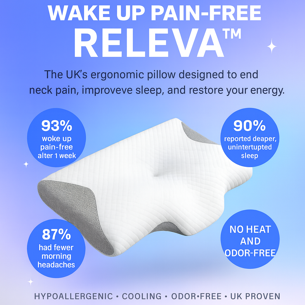 Releva™ Ergonomic Pillow for Neck Pain Relief & Deep Sleep